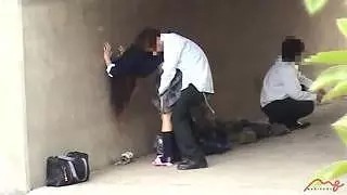 JKの青姦盗撮動画！クラスに一人はこういうさせ子っていたよなｗ