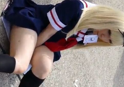 見られることが大好きなコスプレイヤーのパンツを盗撮ｗ