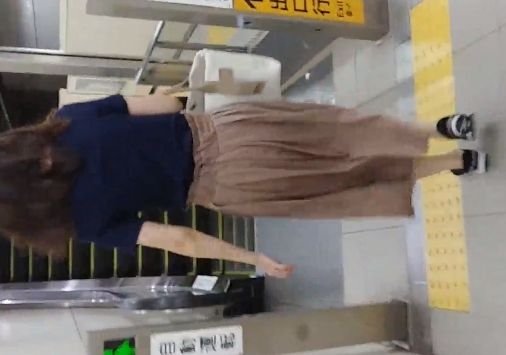 二重構造になっているスカートをめげずにめくり上げる盗撮師ｗ