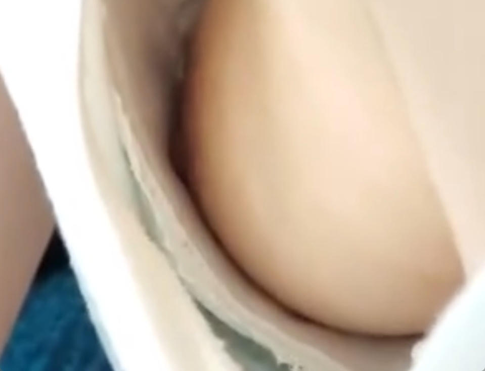 生々しいおっぱいを電車内で盗撮！乳首まで見えちゃってますよｗ